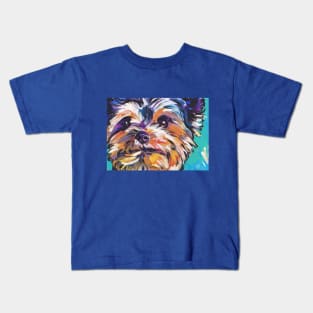 Yorkie Yorkshire Terrier Bright colorful pop dog art Kids T-Shirt